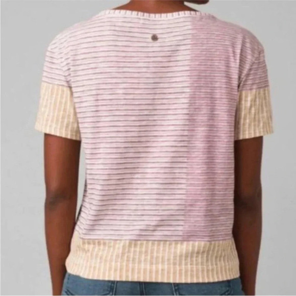 Prana Free Float Top Casis Stripes V-Neck - Picture 2 of 6
